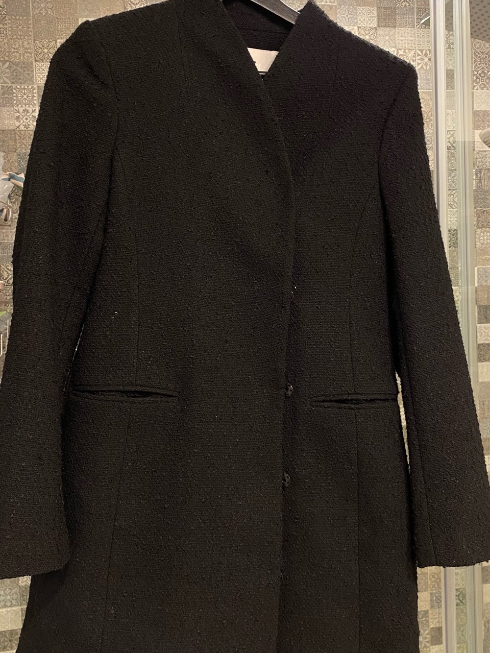 H&M Black Double-Breasted Pea Coat